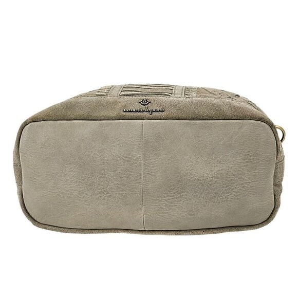 NANETTE LEPORE Bone Suede Hobo Shoulder Bag with Intricate Woven Design - Picture 5 of 11